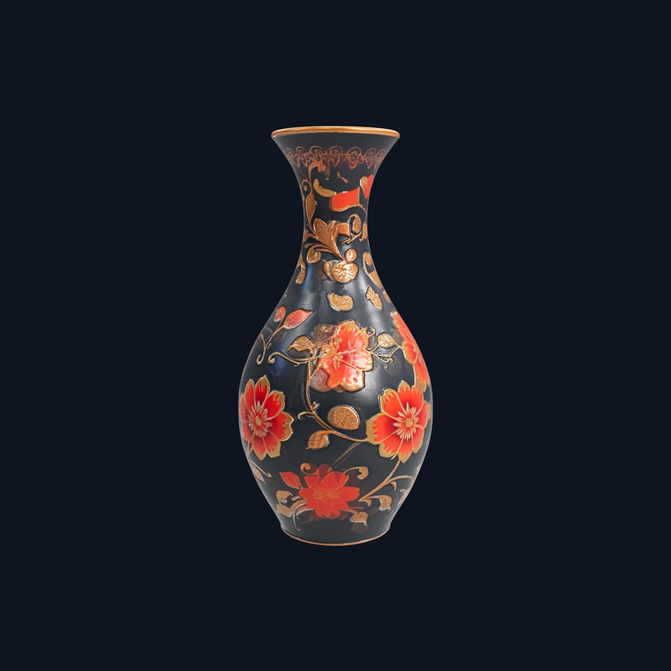 Decorative Floral Vase D Model Pack